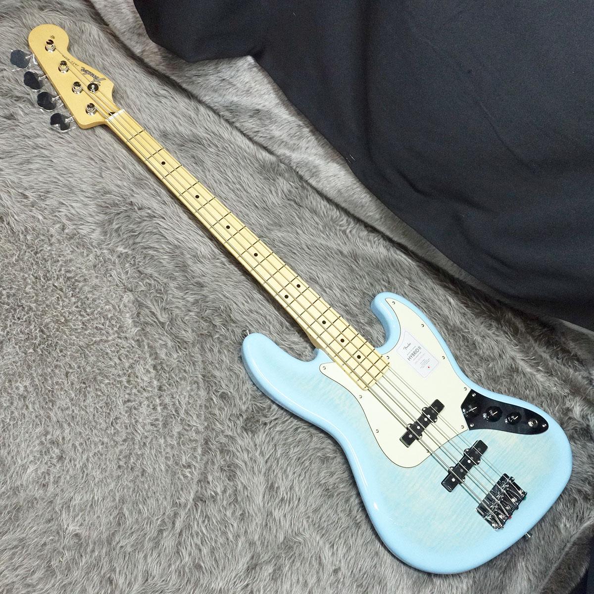 2024 Collection Made in Japan Hybrid II Jazz Bass MN Flame Celeste