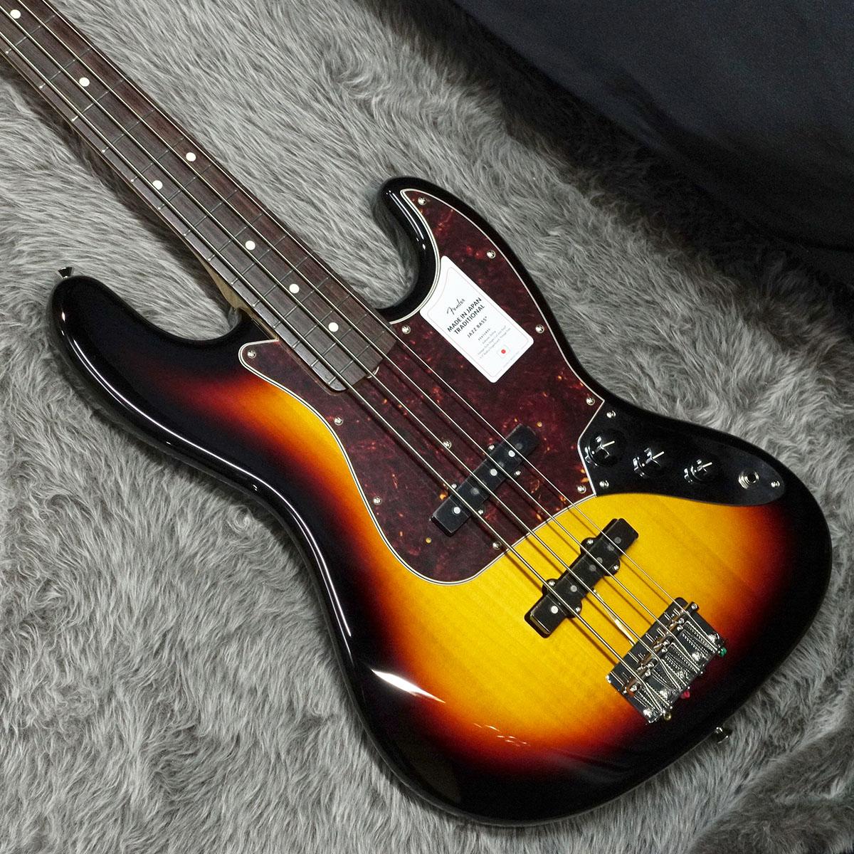 Made in Japan Traditional 60s Jazz Bass RW 3-Color Sunburst Fender