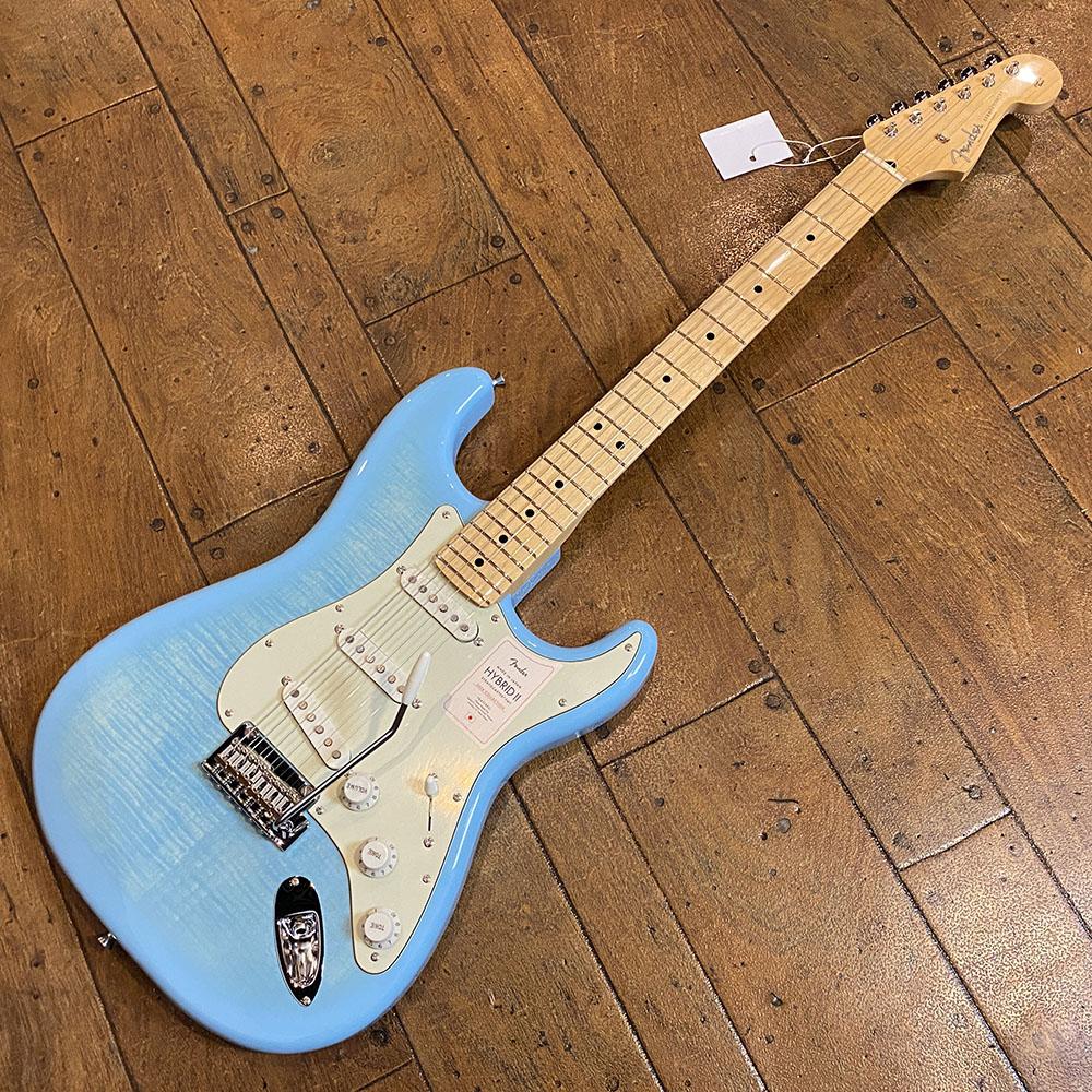 2024 Collection Made in Japan Hybrid II Stratocaster Flame Celeste