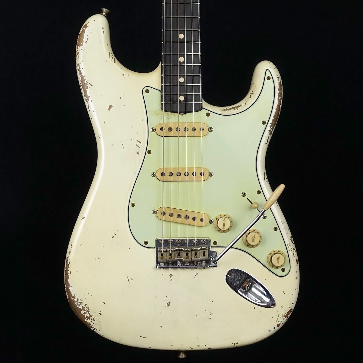 Fender Custom Shop MBS 1959 Stratocaster Relic Aged Olympic White