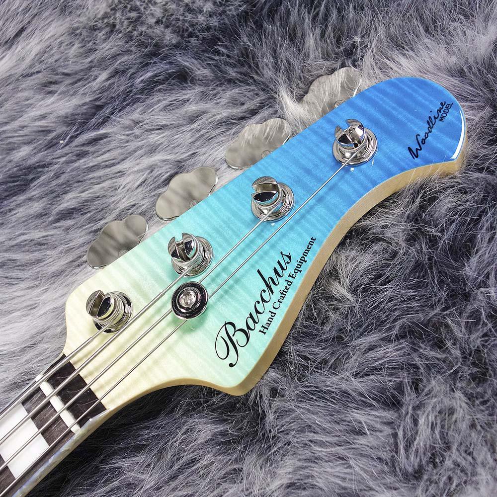 【美品】Bacchus WL4-FM CUSTOMIII BLU-GRD-MH WL4-FM CUSTOM III BLUE-GRD-MH (Bacchus / バッカス) エレキベース